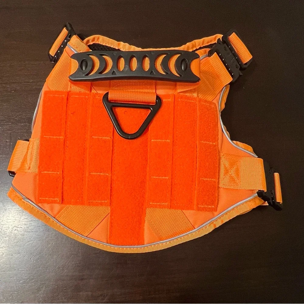 Tactical Dog Harness No Pull K9 Vest Small Orange Reflective Handle Heavy Duty